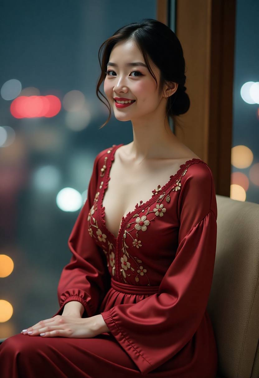 澪与航平在海堤散步